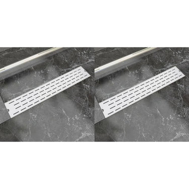 Lineare Duschrinnen 2 Stk. Linien 630 x 140 mm Edelstahl